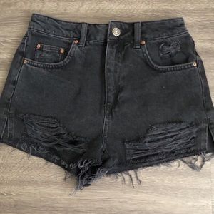 NWT Topshop Moto Mom Black Jean Denim Shorts